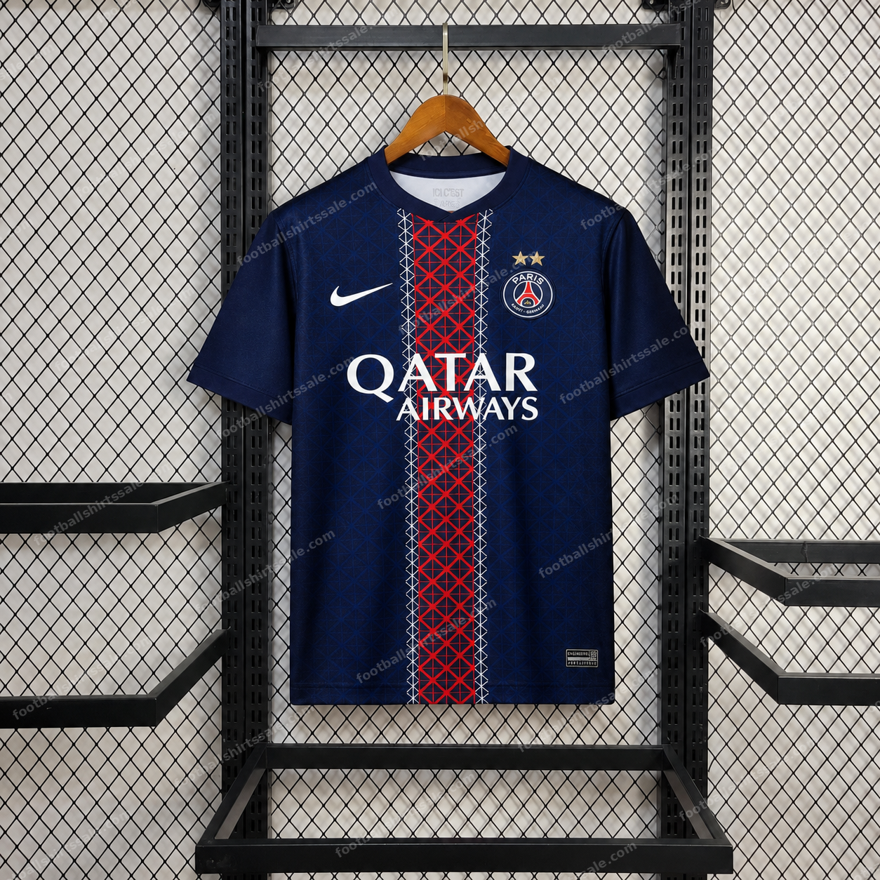 2025/2026 2 Stars PSG Paris Saint-Germain Back 2 Back Home Football Shirt - Detail 1