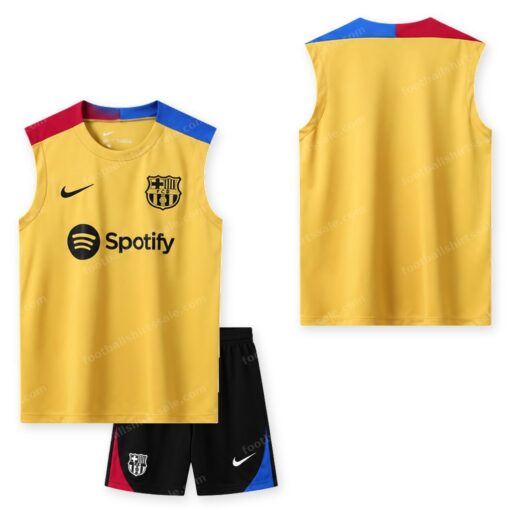 Barcelona Pre Match Gold Training Football Kit 24/25