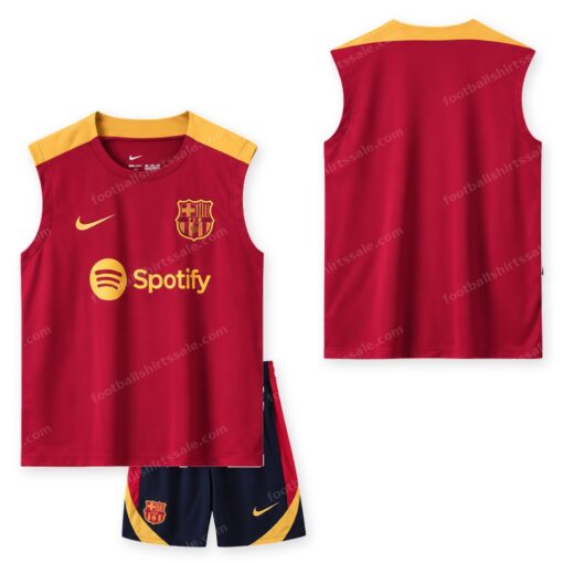 Barcelona Pre Match Red Training Football Kit 24/25
