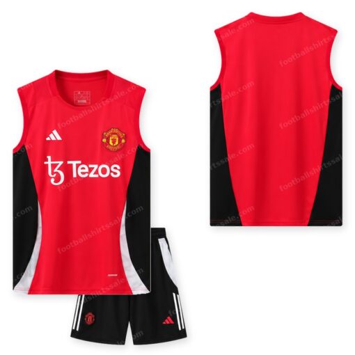 Manchester United Pre Match Red Training Football Kit 24/25