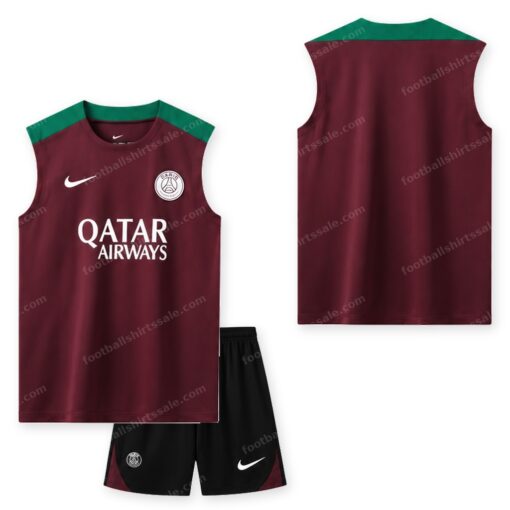 PSG Pre Match Wine Red Training Football Kit 24/25