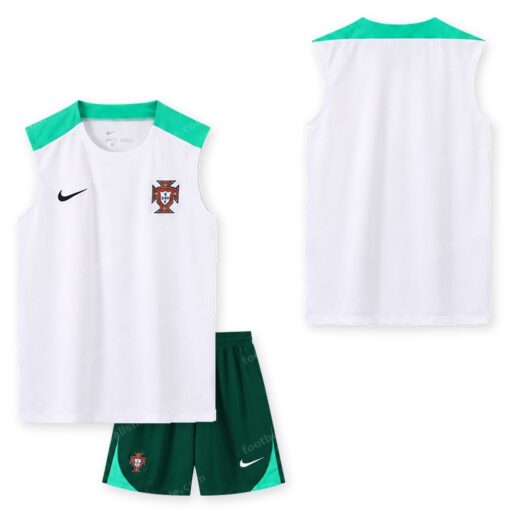 Portugal Pre Match White Training Football Kit 2024