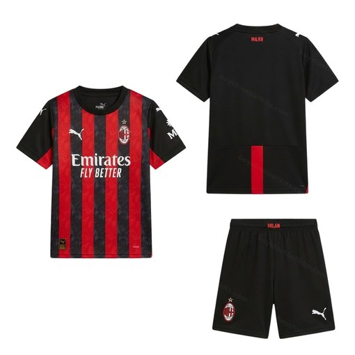AC Milan Home Kids Football Kit 25/26