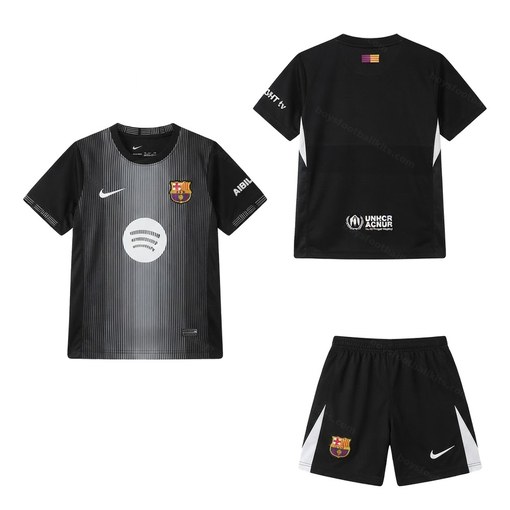 Barcelona Goalkeeper Black Kids Football Kit 25/26