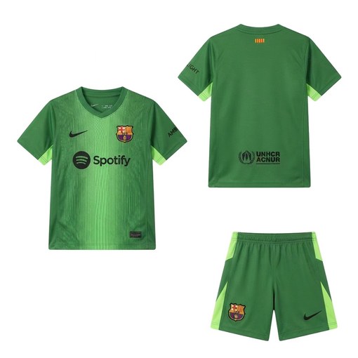 Barcelona Goalkeeper Green Kids Football Kit 25/26
