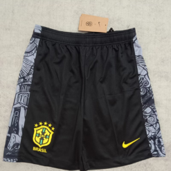 2024 Brazil Special Edition Black Gray Soccer Shorts