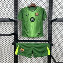 2025/2026 Kids Size Barcelona Green Goalkeeper Football Kit