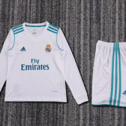 2017/2018 Retro Long Sleeve Real Madrid Home Football Shirt Kids Size