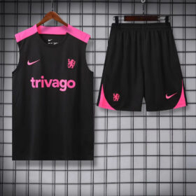 2024/2025 Chelsea Pre-match Training Black Jersey+Shorts 1:1 Thai Quality