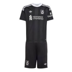 Liverpool Black Goalkeeper Kids Kit 25/26