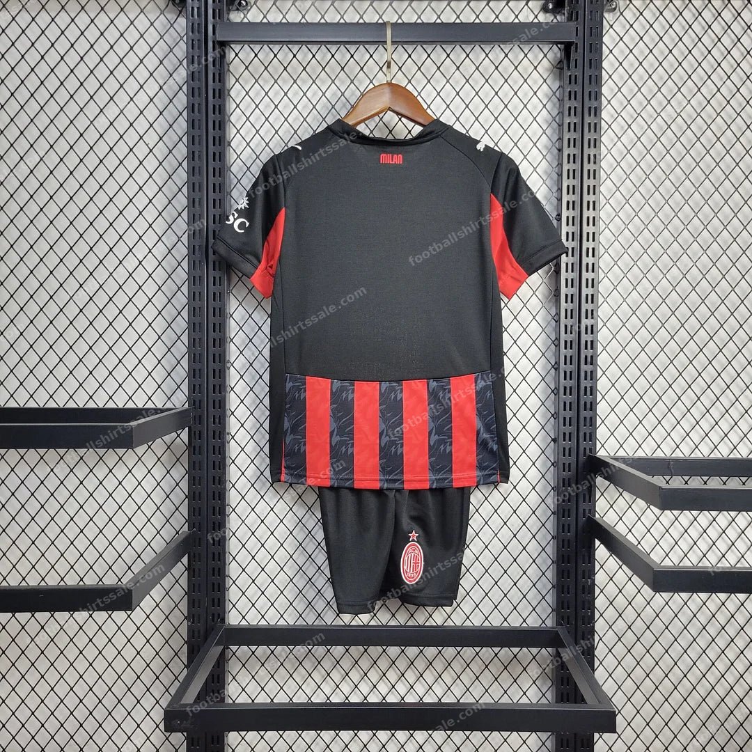 2025/2026 AC Milan Home Football Shirt Kids Size - Detail 1