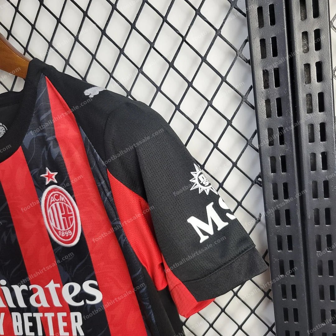 2025/2026 AC Milan Home Football Shirt Kids Size - Detail 3