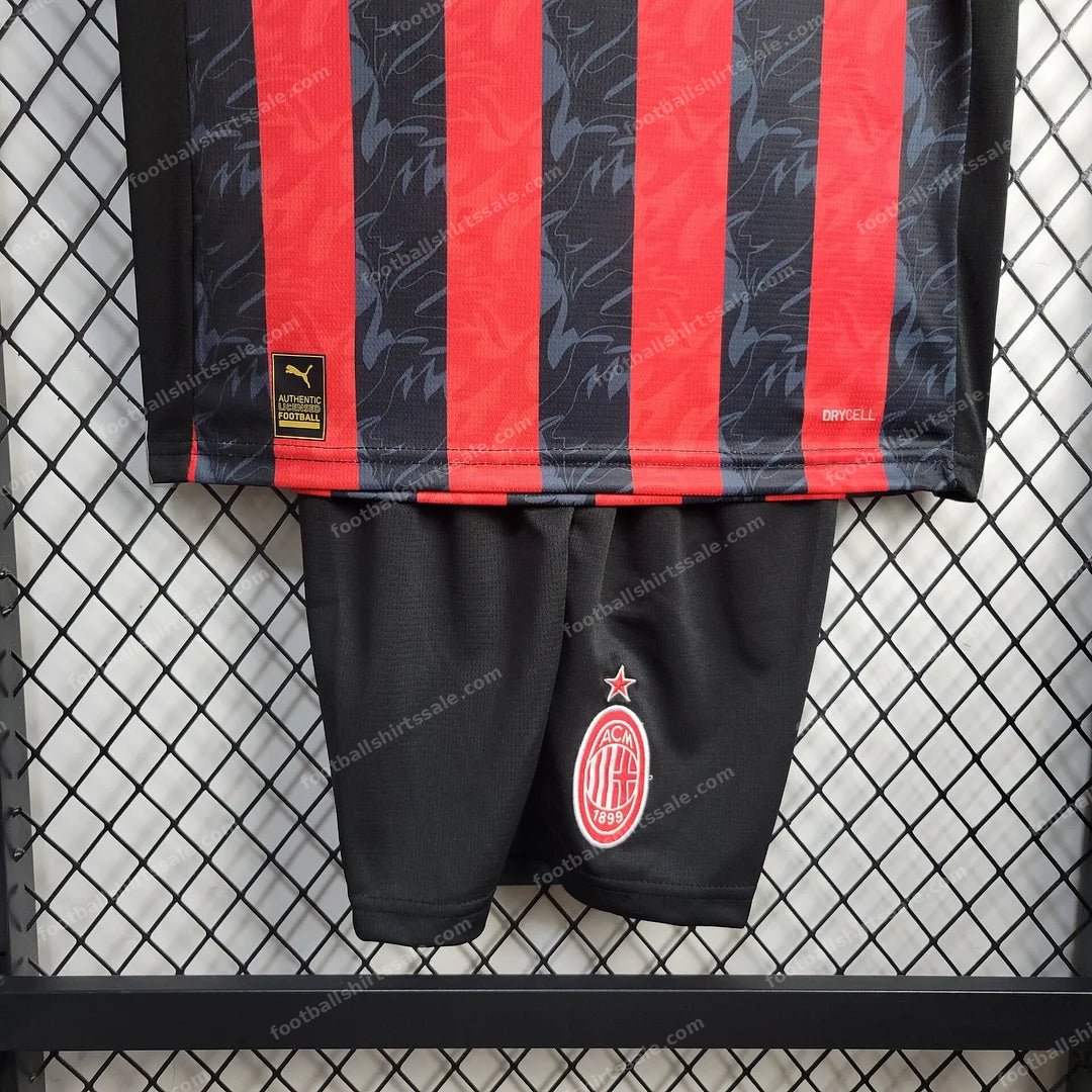 2025/2026 AC Milan Home Football Shirt Kids Size - Detail 4