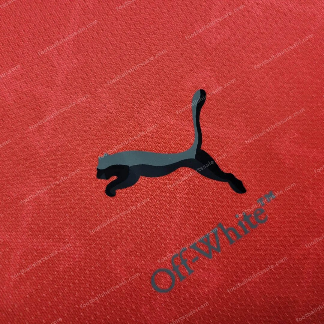 2024/2025 AC Milan x OFF-WHITE Red Football Shirt - Detail 2