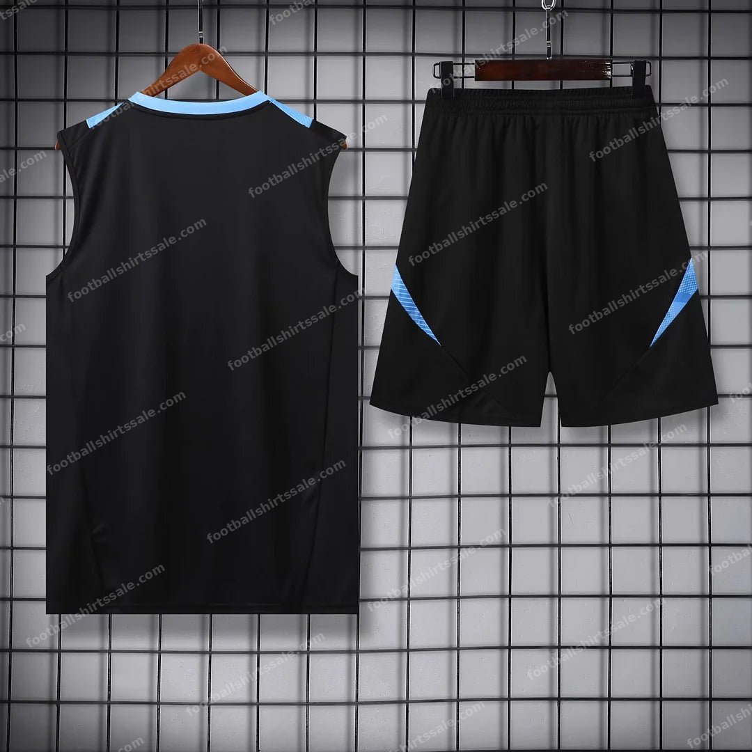 2024 Argentina Pre-match Training Black Jersey+Shorts 1:1 Thai Quality - Detail 1