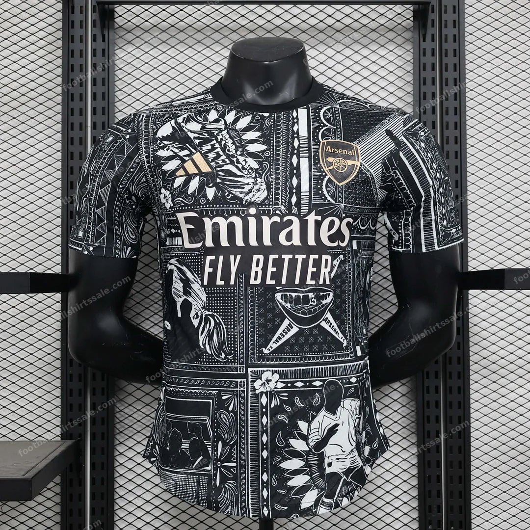 2024/2025 Arsenal Black pre-match Football Shirt 1:1 Thai Quality – Player Version