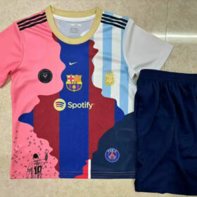 2025/2026 Barcelona Messi Commemorative Edition Kids Size Football Shirt