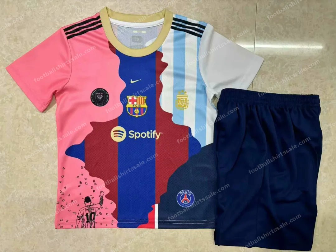 2025/2026 Barcelona Messi Commemorative Edition Kids Size Football Shirt