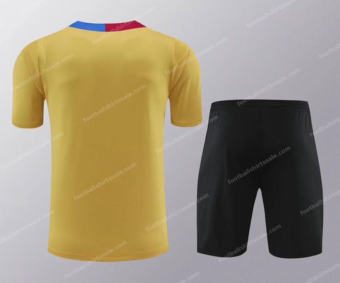 2024/2025 Barcelona pre-match training Glod Shirt+Shorts 1:1 Thai Quality - Detail 2