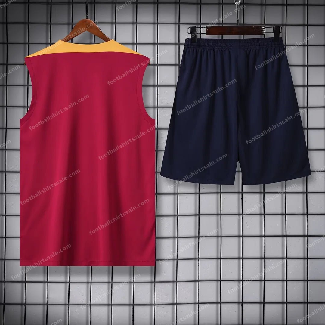 2024/2025 Barcelona pre-match training Red Jersey+Shorts 1:1 Thai Quality - Detail 1