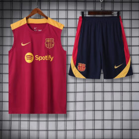 2024/2025 Barcelona pre-match training Red Jersey+Shorts 1:1 Thai Quality