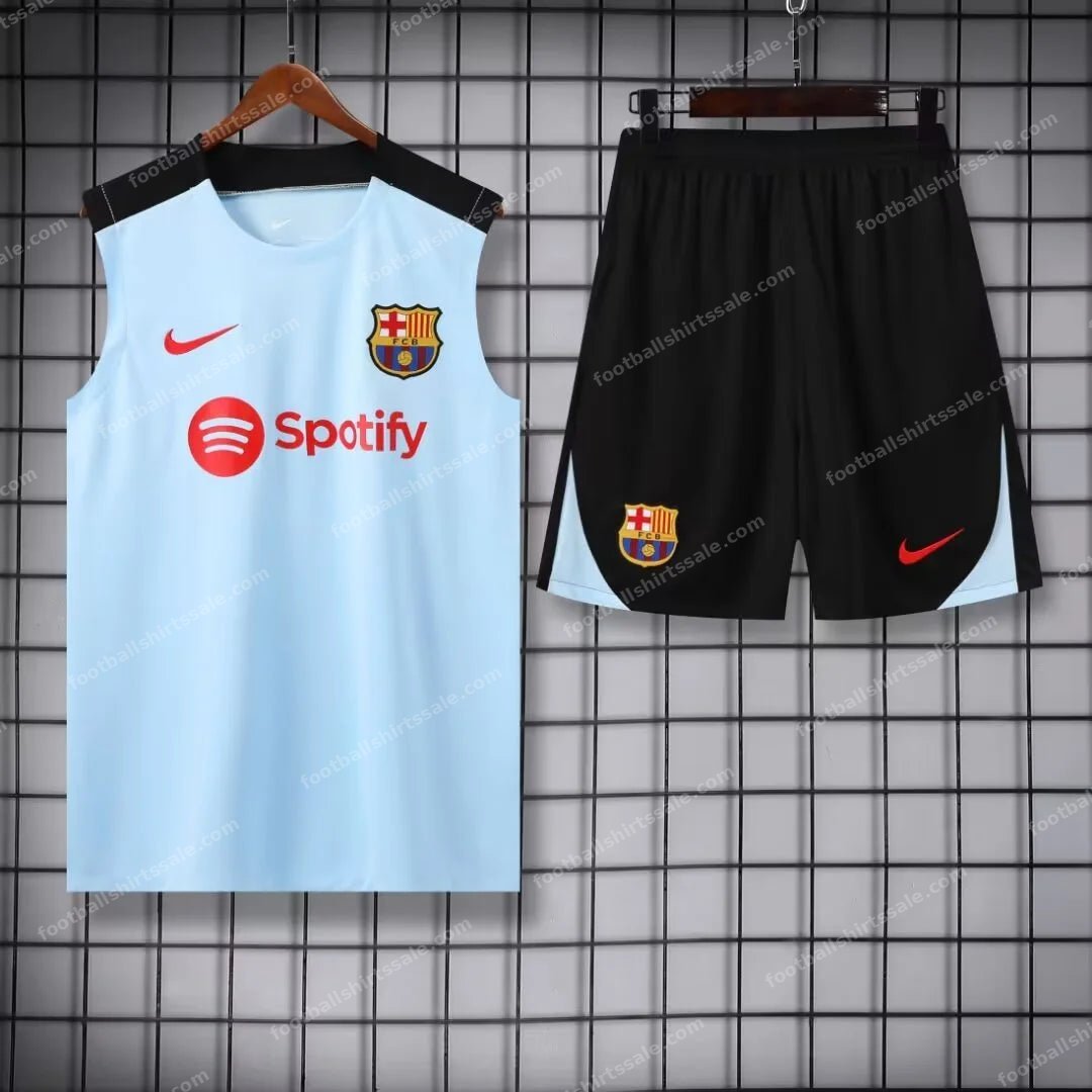 2024/2025 Barcelona Pre-match Training White Jersey+Shorts 1:1 Thai Quality