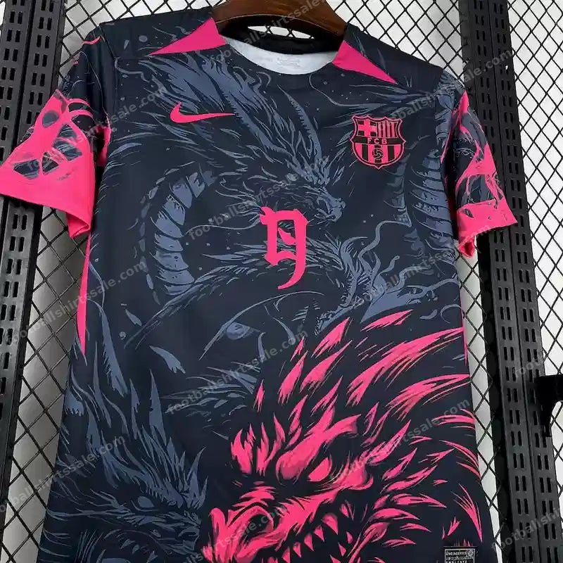 2025/2026 Barcelona Special Edition Dark and Pink Football Shirt - Detail 6