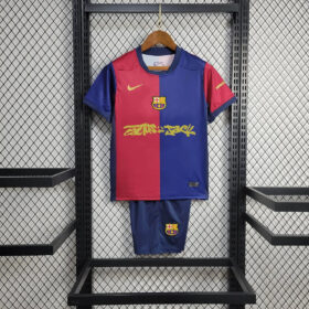 2024/2025 Barcelona x Travis Scott Kids Size Football Jersey