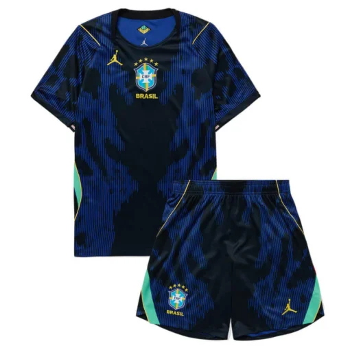 Brazil Away Kids Football Kit 2026