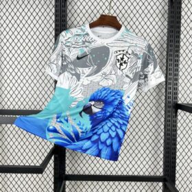 2025/2026 Brazil Special Edition White Blue Parrot Football Shirt
