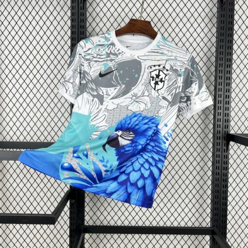 2025/2026 Brazil Special Edition White Blue Parrot Football Shirt