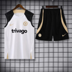 2023/2024 Chelsea pre-match training White Jersey+Shorts 1:1 Thai Quality