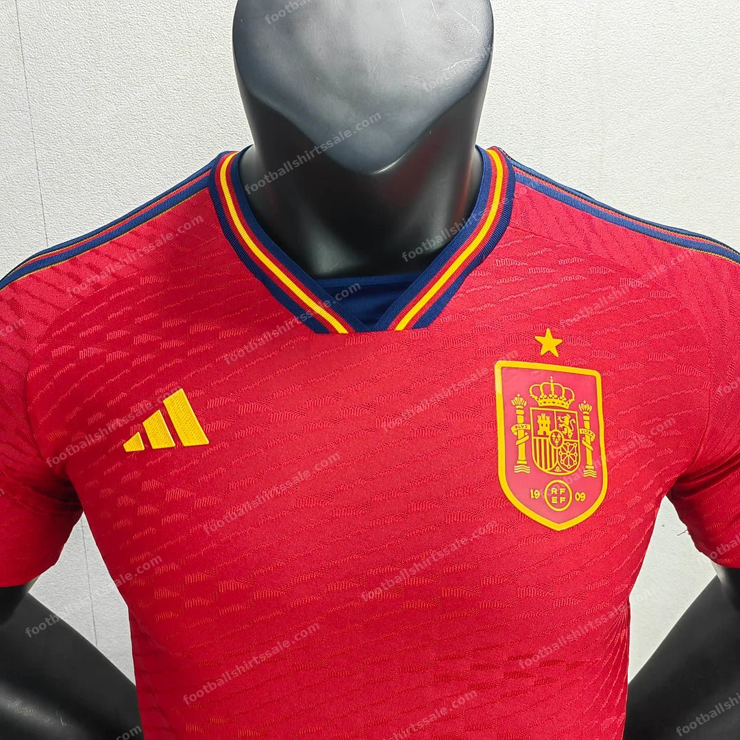2022 FIFA World Cup Spain Home Soccer Shirt – Player Version - Detail 2