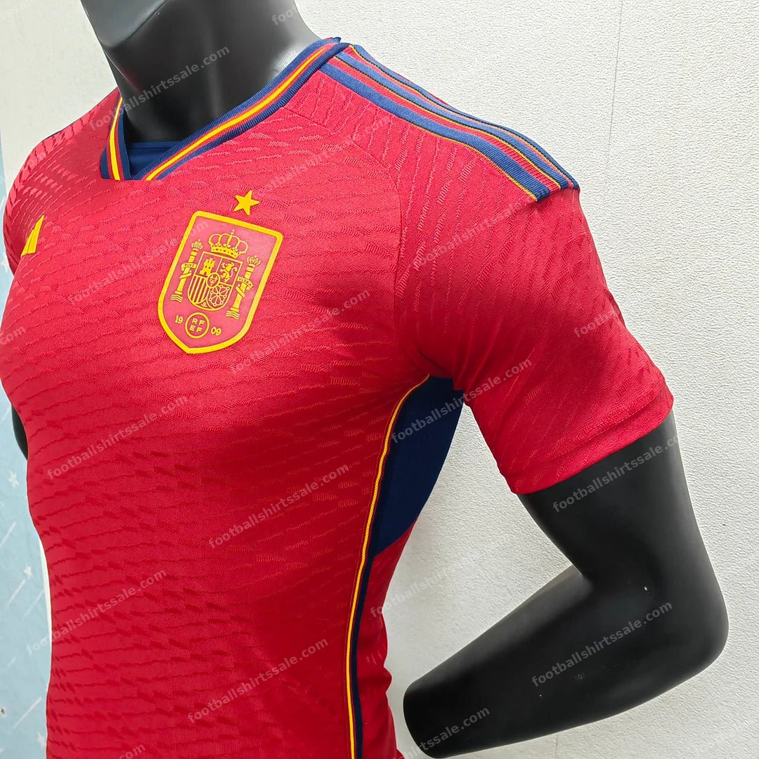 2022 FIFA World Cup Spain Home Soccer Shirt – Player Version - Detail 3