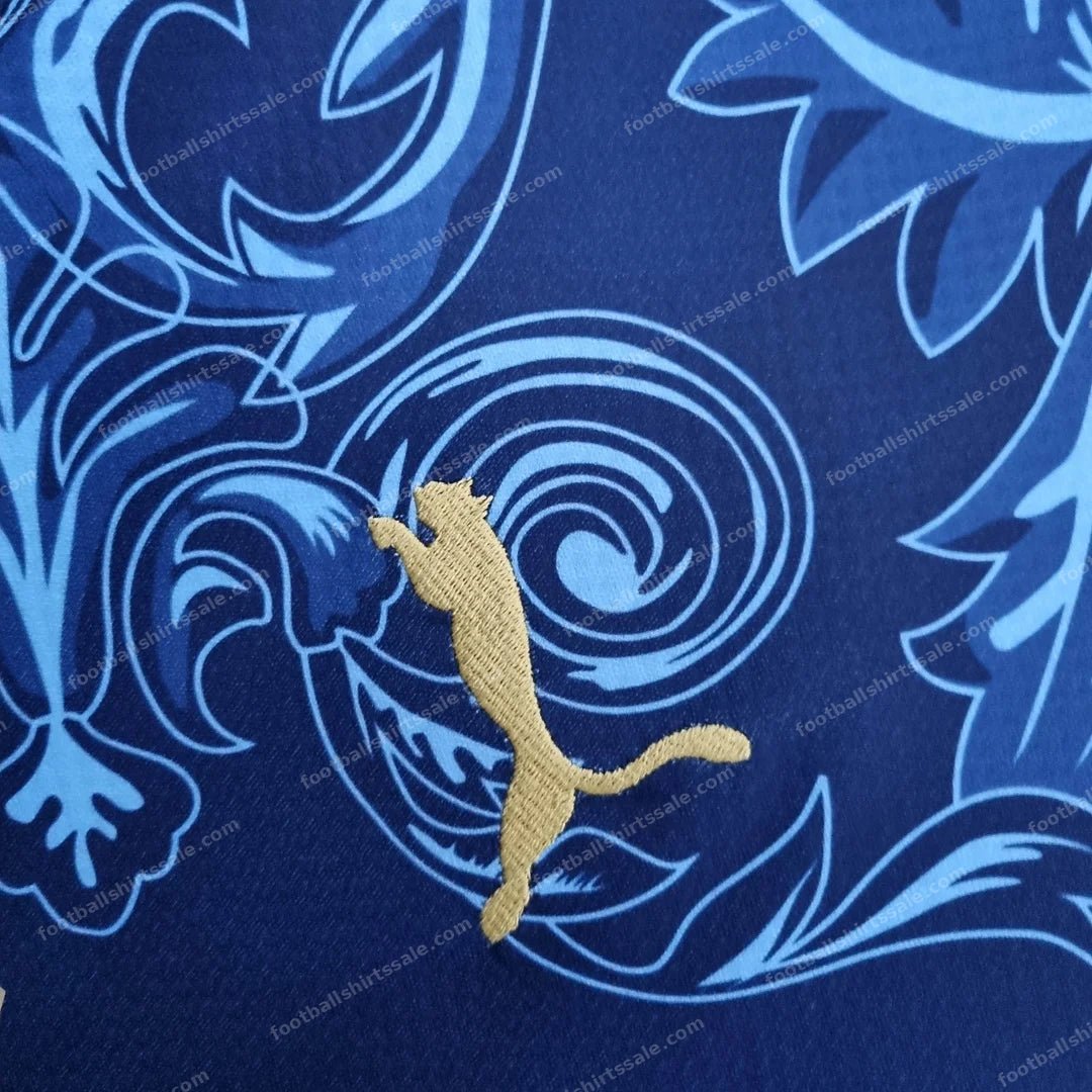 2022 Italy Commemorative Edition Blue Soccer Shirt - Detail 4