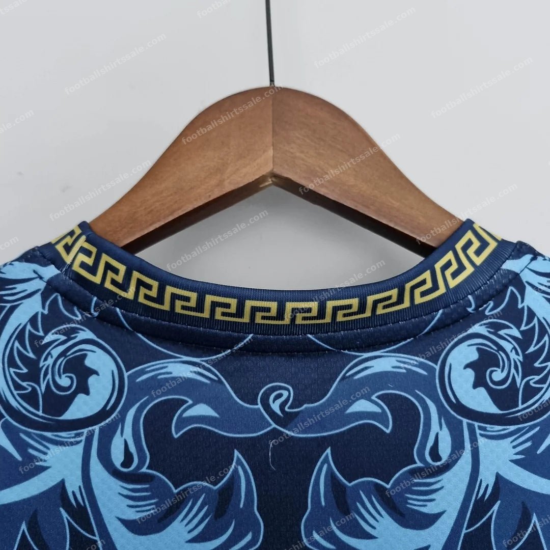 2022 Italy Commemorative Edition Blue Soccer Shirt - Detail 5