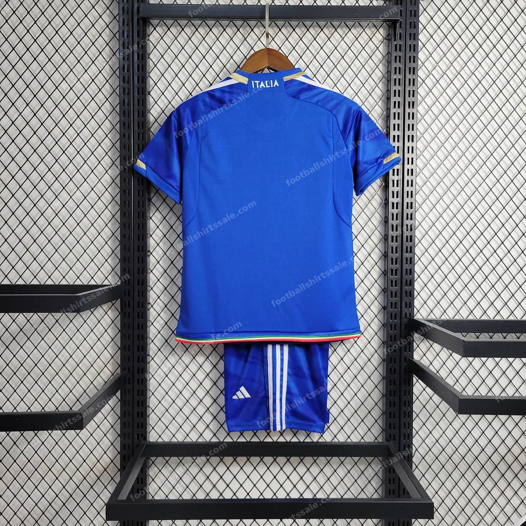 2023 Italy Home Soccer Shirt Kids Size - Detail 1