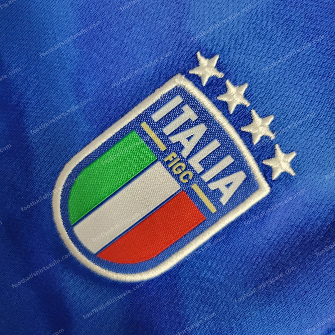 2023 Italy Home Soccer Shirt Kids Size - Detail 3