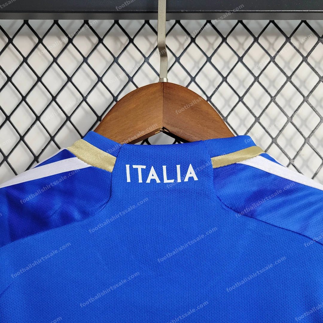 2023 Italy Home Soccer Shirt Kids Size - Detail 6