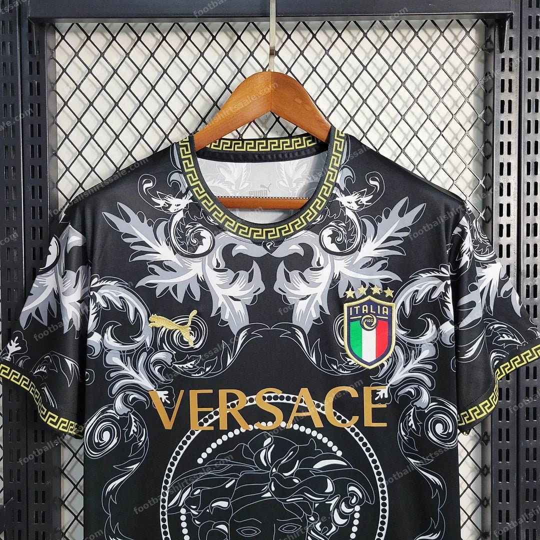 2023 Italy Special Edition Black Soccer Shirt - Detail 3