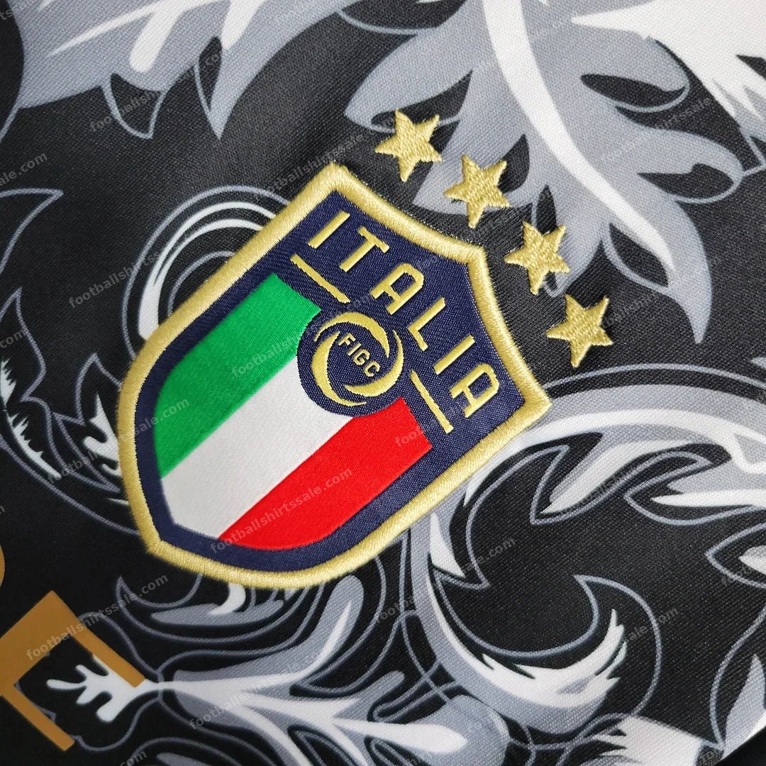 2023 Italy Special Edition Black Soccer Shirt - Detail 4