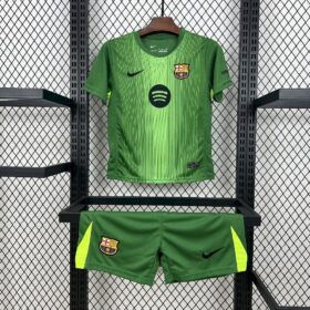 2025/2026 Kids Size Barcelona Green Goalkeeper Football Kit