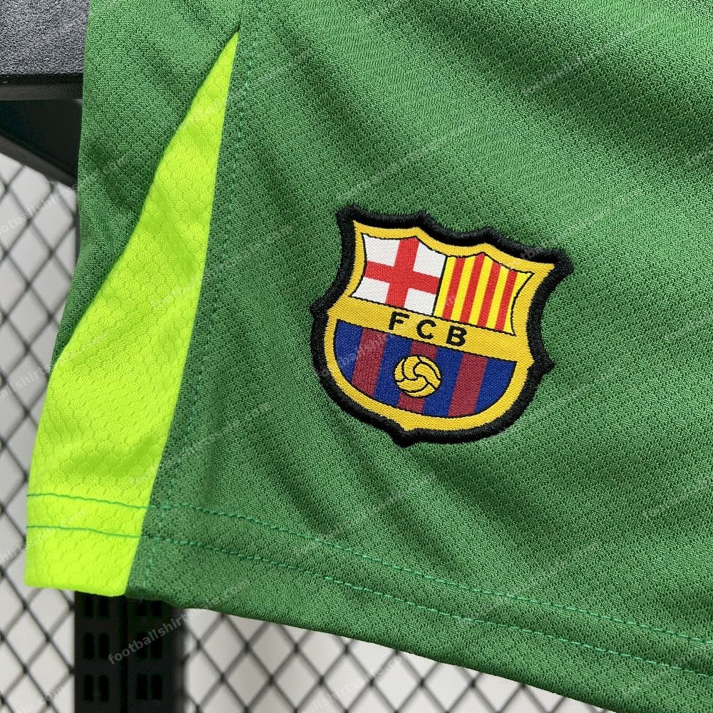 2025/2026 Kids Size Barcelona Green Goalkeeper Football Kit - Detail 6