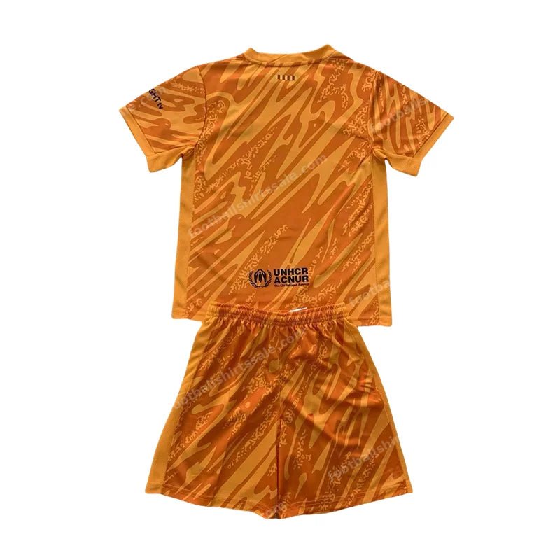 2024/2025 Kids Size Barcelona Orange Goalkeeper Football Shirt - Detail 1