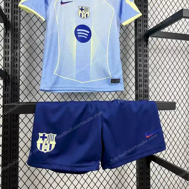 2025/2026 Kids Size Barcelona Special Edition Blue Football Shirt - Detail 5