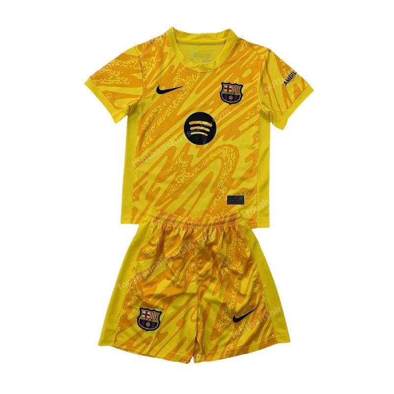 2024/2025 Kids Size Barcelona YellowGoalkeeper Football Shirt