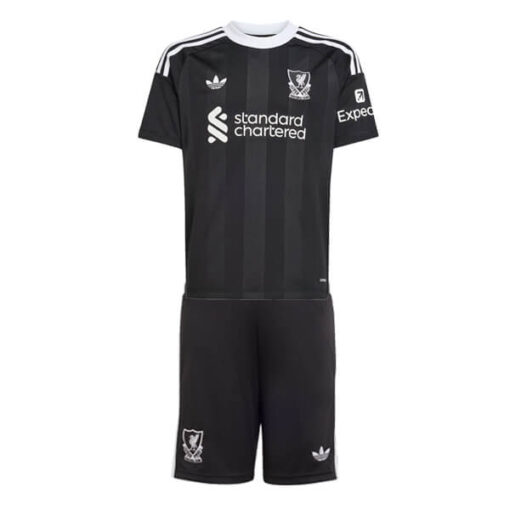 Liverpool Black Goalkeeper Kids Kit 25/26