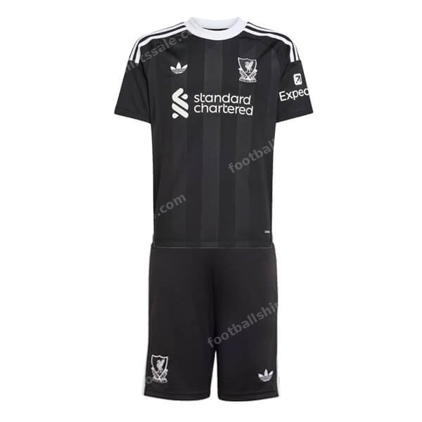 Liverpool Black Goalkeeper Kids Kit 25/26
