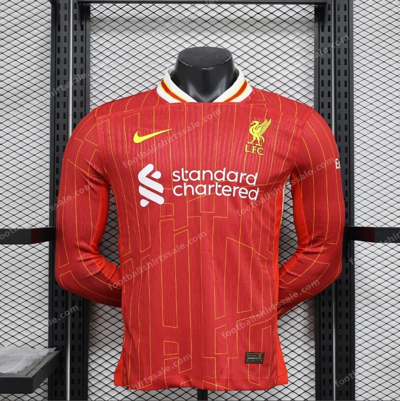 2024/2025 Long Sleeve Player Version Liverpool Home Football Shirt 1:1 Thai Quality