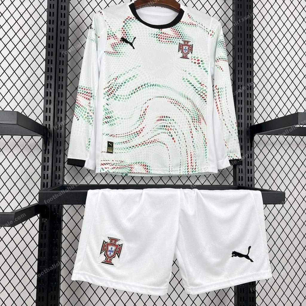 2025 Long Sleeve Portugal Away Football Shirt Kids Size - Detail 2